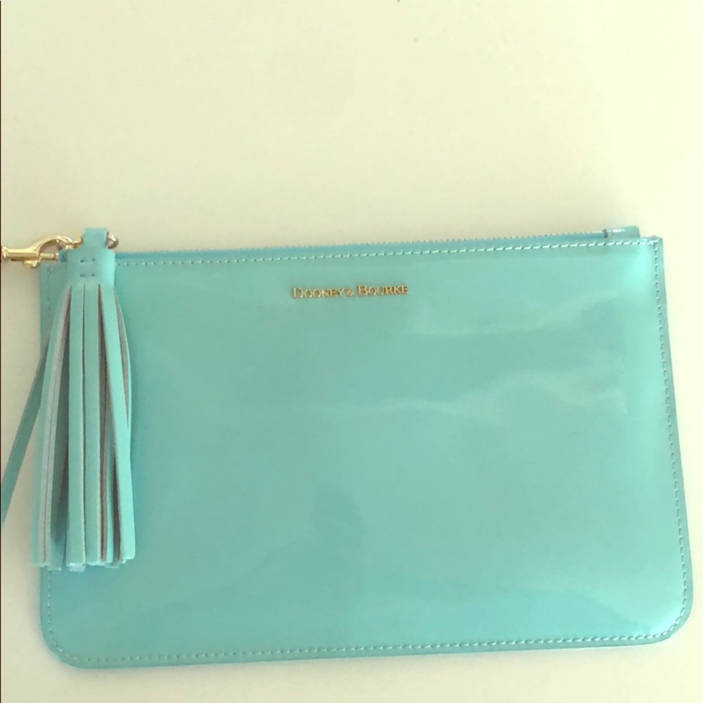 Dooney&Bourke Tiffany Blue Patent Clutch Wristlet